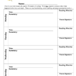 3rd Grade Reading Log Template Weekly Reading Logs Reading Log