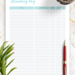 Download Printable Blue Book Reading Log Template PDF