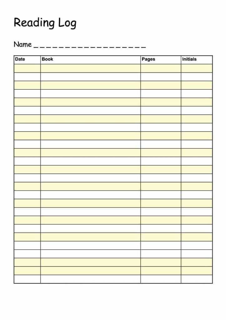 Download Reading Log Template 20 Reading Log Printable Reading Log 