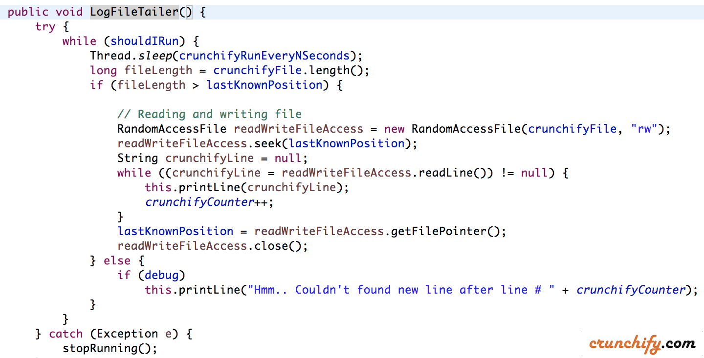 Log File Tailer tail f Implementation In Java Best Way To Tail Any