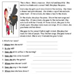 Mary The Musician Simple Reading Comprehension Reading Skills