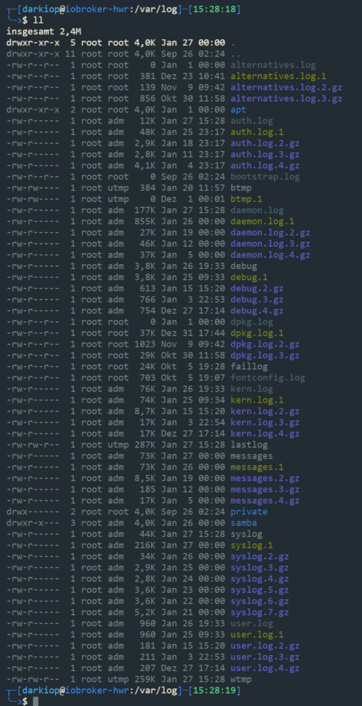 Pl tzlich Logfiles Als gz Files
