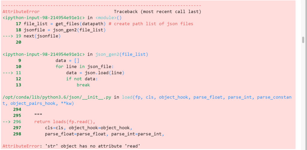 Python JSON file reading Generator multi line Stack Overflow