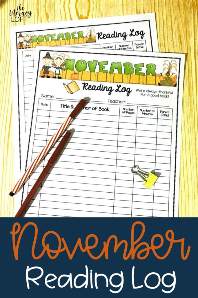 Reading Log November Reading Logs November Reading Home Reading Log