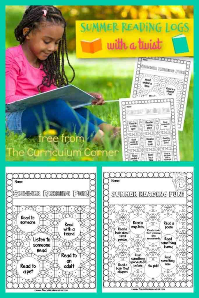 Summer Reading Logs With A Twist Summer Reading Log Reading Logs