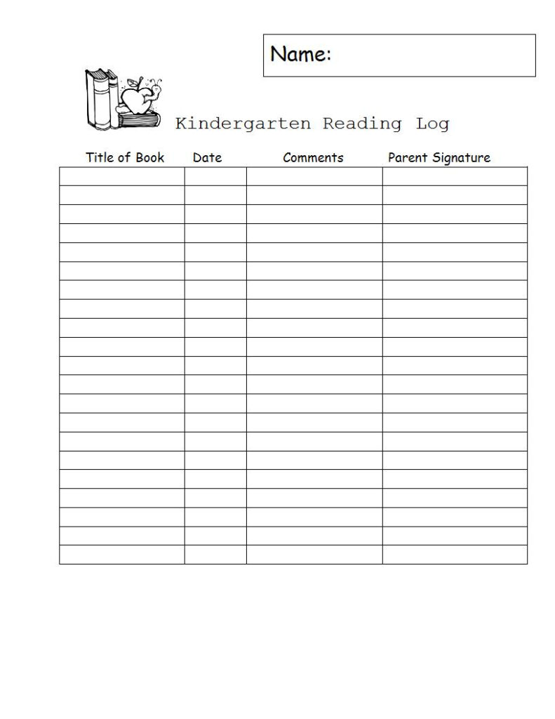 10 Reading Log For Kids Examples PDF Word Examples