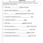 11 Adjectives And Articles Worksheet 4Th Grade Grade Printable