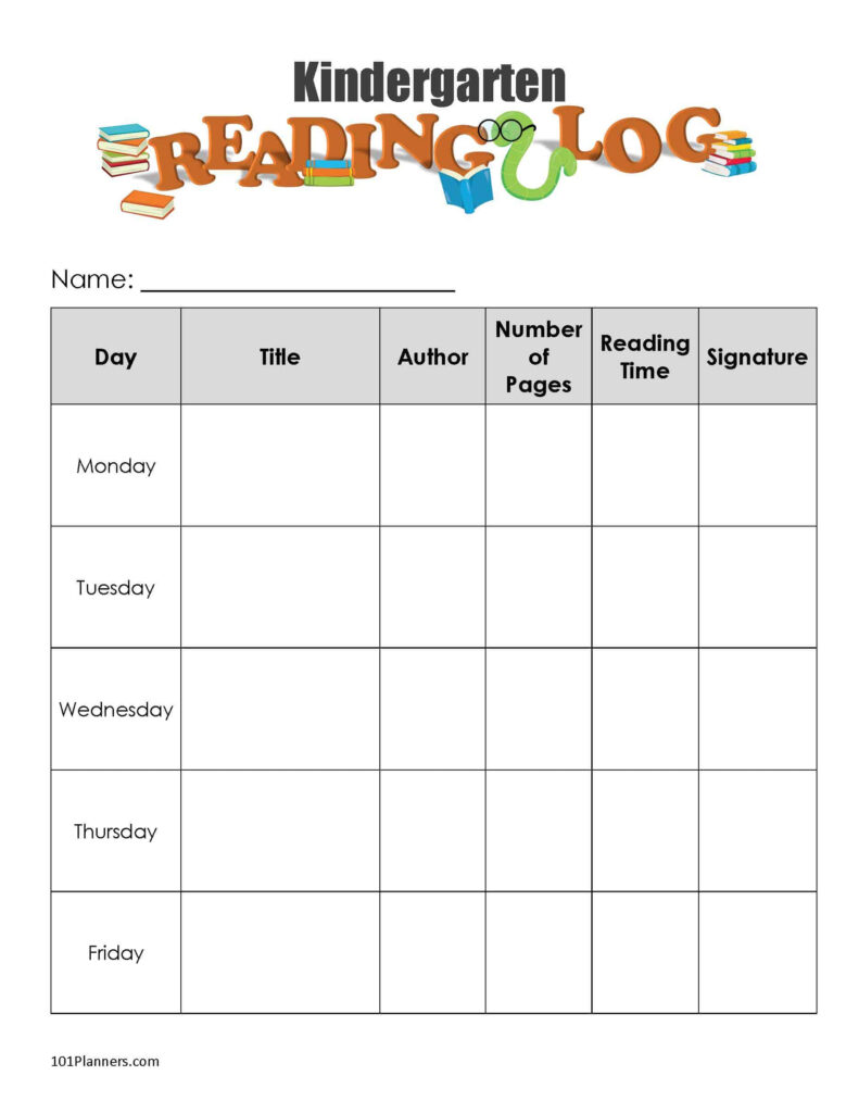 Free Printable Reading Log Template Bullet Journal Traditional