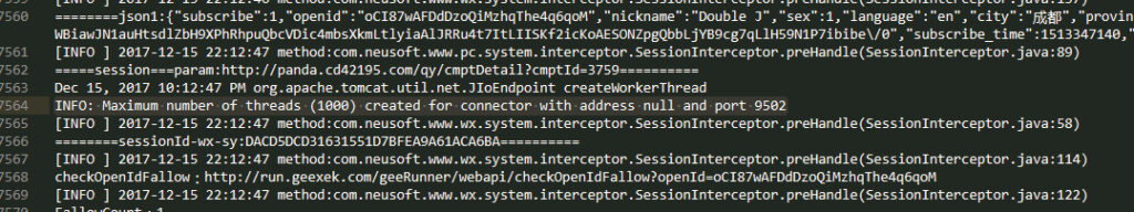 Maximum Number Of Threads 1000 Created For Connector With Address 