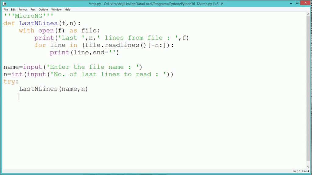 Python Program Read Last N Lines YouTube