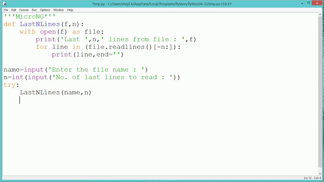 Python Program Read Last N Lines YouTube Python Program Read Last N Lines YouTube