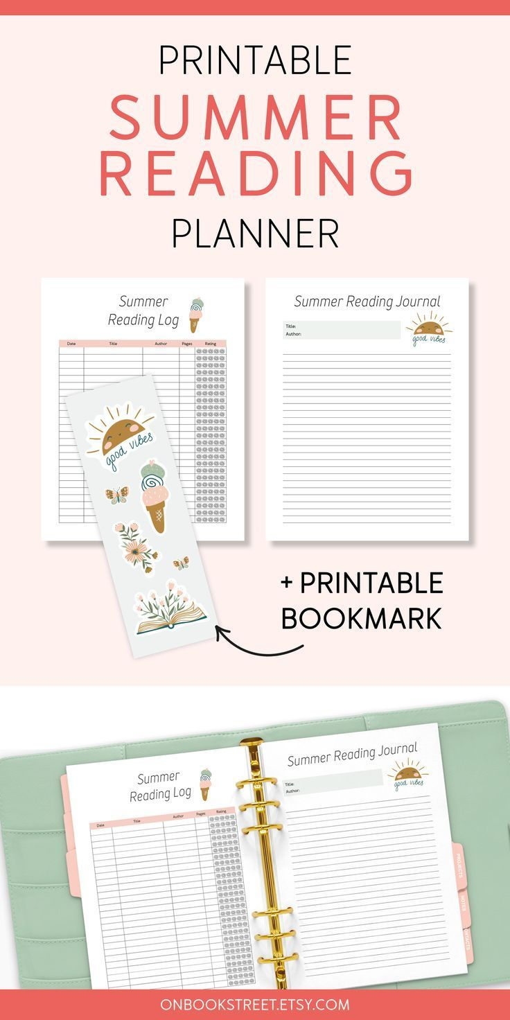 Summer Reading Log PDF Reading Planner Printable Book List Etsy Summer Reading Log PDF Reading Planner Printable Book List Etsy