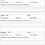Weekly Reading Log Template With Summary Download Printable PDF