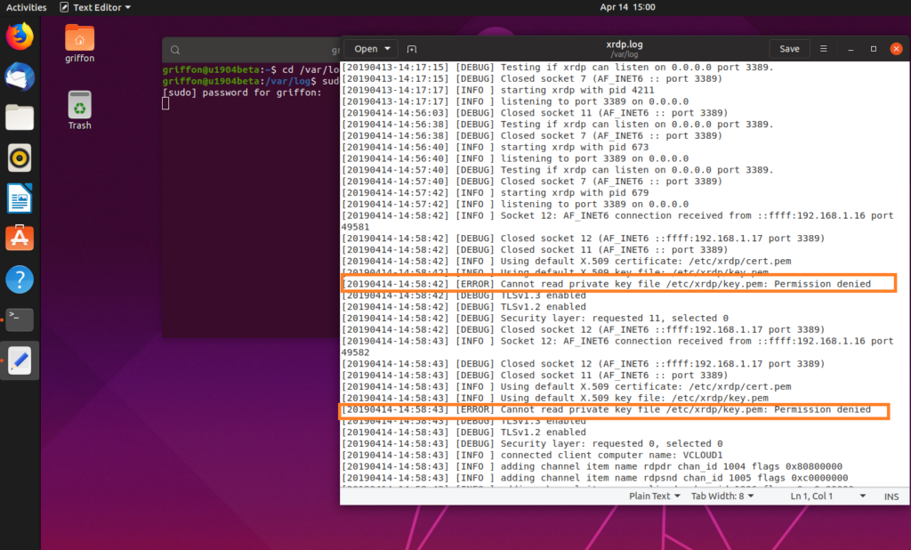 XRDP Cannot Read etc xrdp key pem Permission Denied Error Explained 