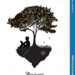 Best Place To Read Concept Boy Reading Under The Big Tree Park Scene