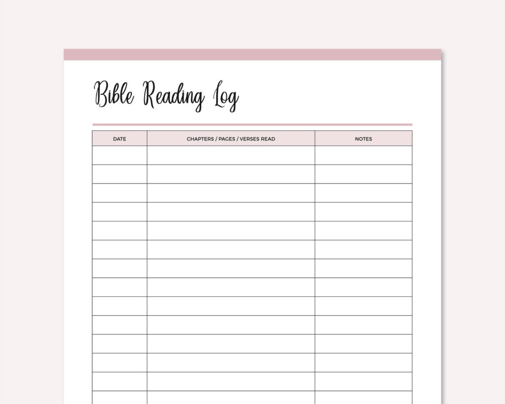 Bible Reading Log Printable Bible Reading Tracker Bible Etsy