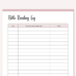 Bible Reading Log Printable Bible Reading Tracker Bible Etsy
