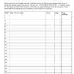 Grade 8 Summer Reading Log Printable Pdf Download