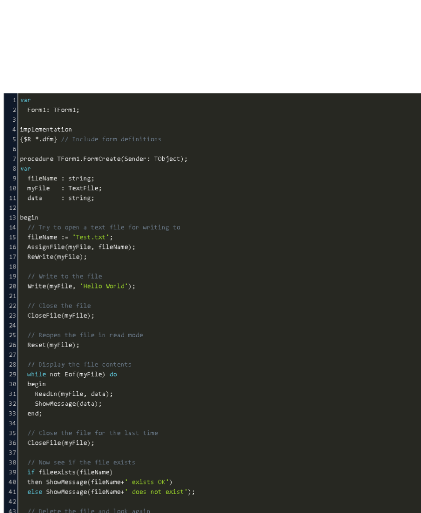 How To Read Text Files In Delphi Code Example