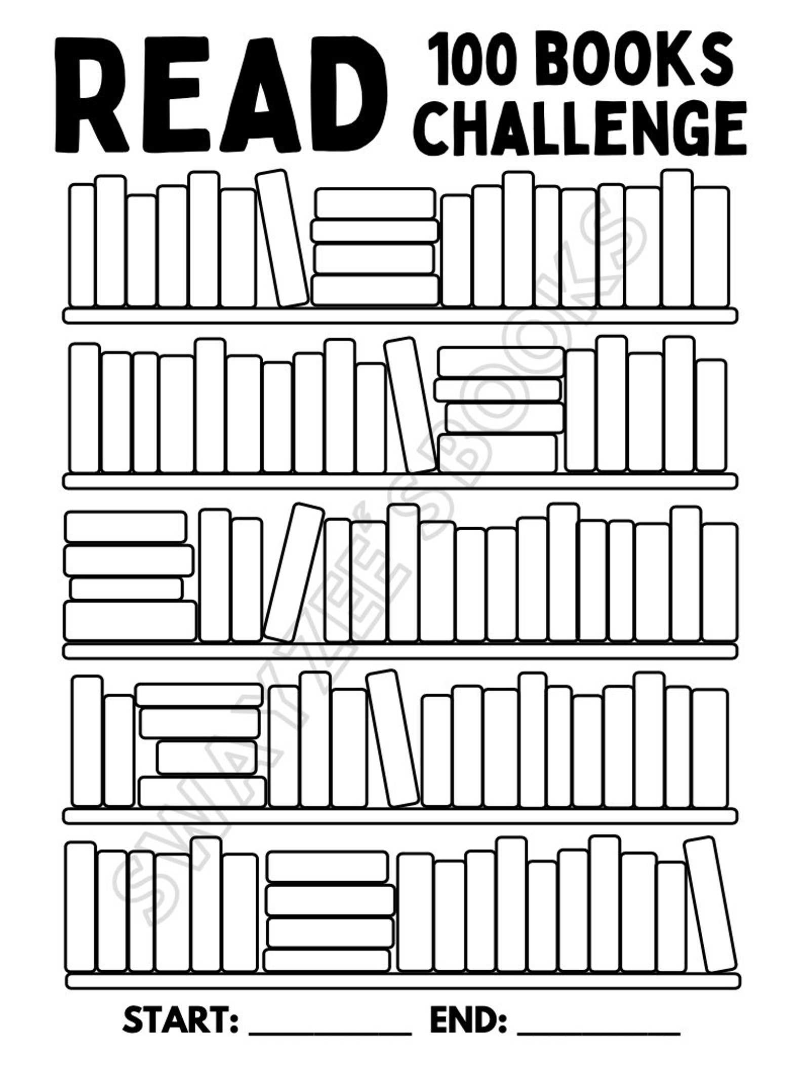 Free Printable 100 Book Challenge Reading Log