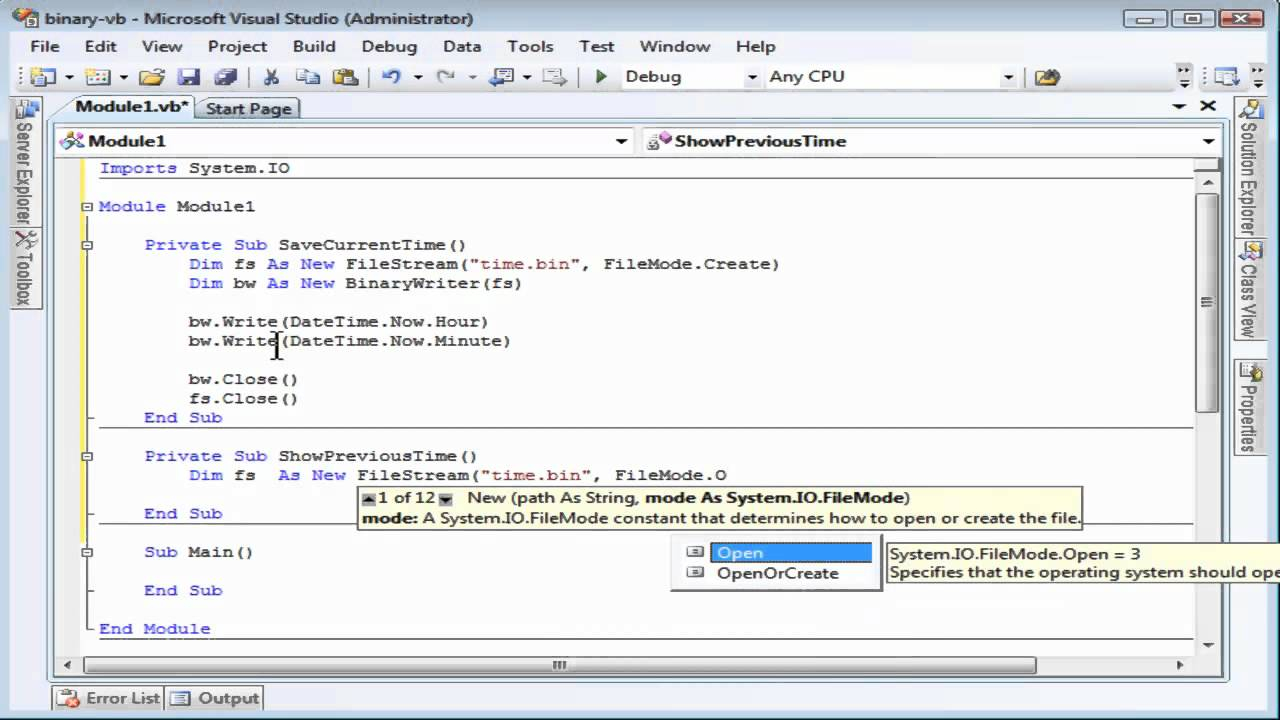 Reading And Writing Binary Files Using Visual Basic NET YouTube Reading And Writing Binary Files Using Visual Basic NET YouTube