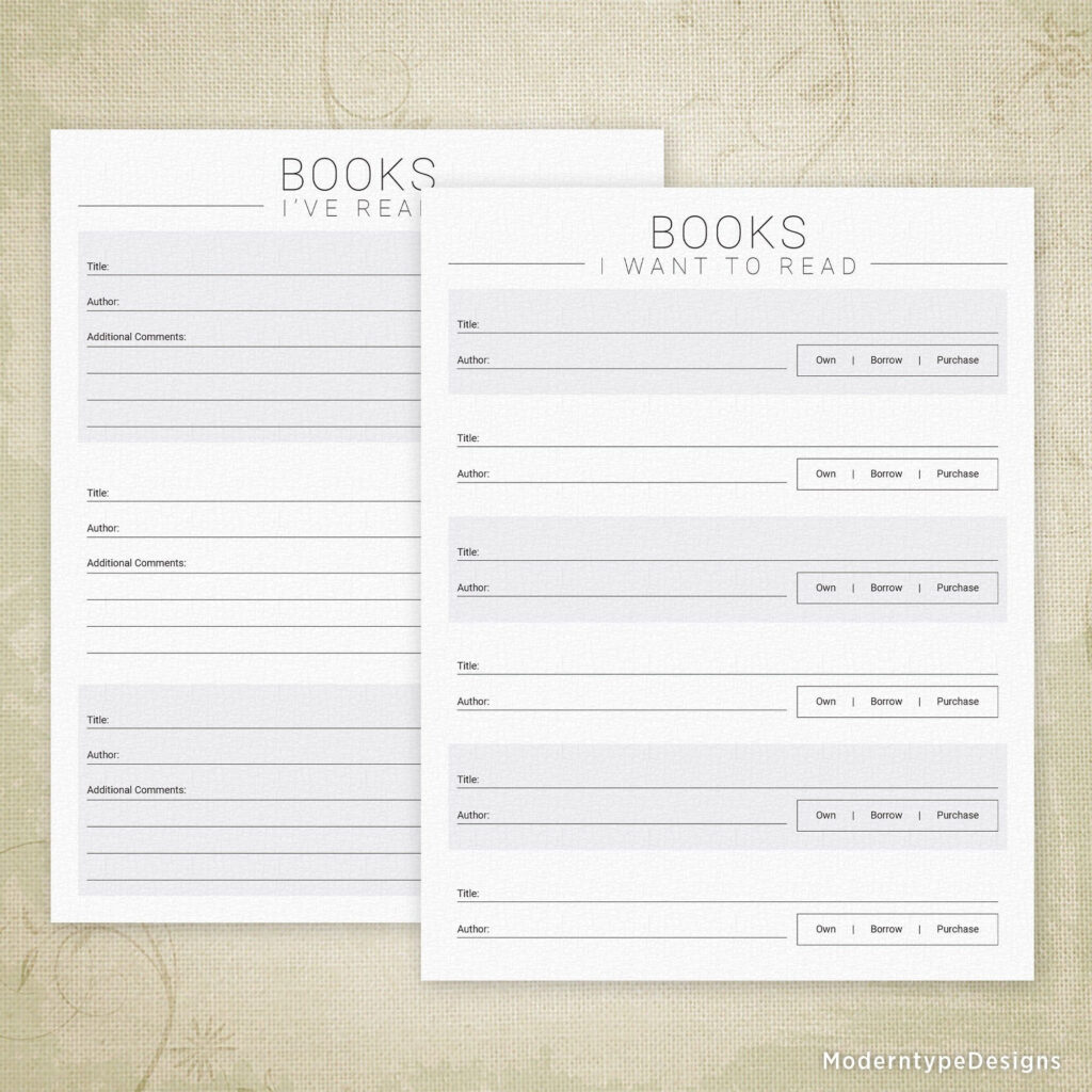 Books I ve Read Printable Books I Want To Read Ereader Etsy 