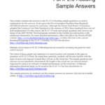 FCAT 2 0 Grade 9 Reading Sample Answers