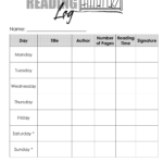 Free Printable Reading Log Template Bullet Journal Traditional
