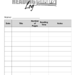 Free Printable Reading Log Template Bullet Journal Traditional