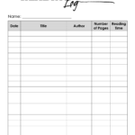 Free Printable Reading Log Template Bullet Journal Traditional