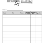 Free Printable Reading Log Template Bullet Journal Traditional