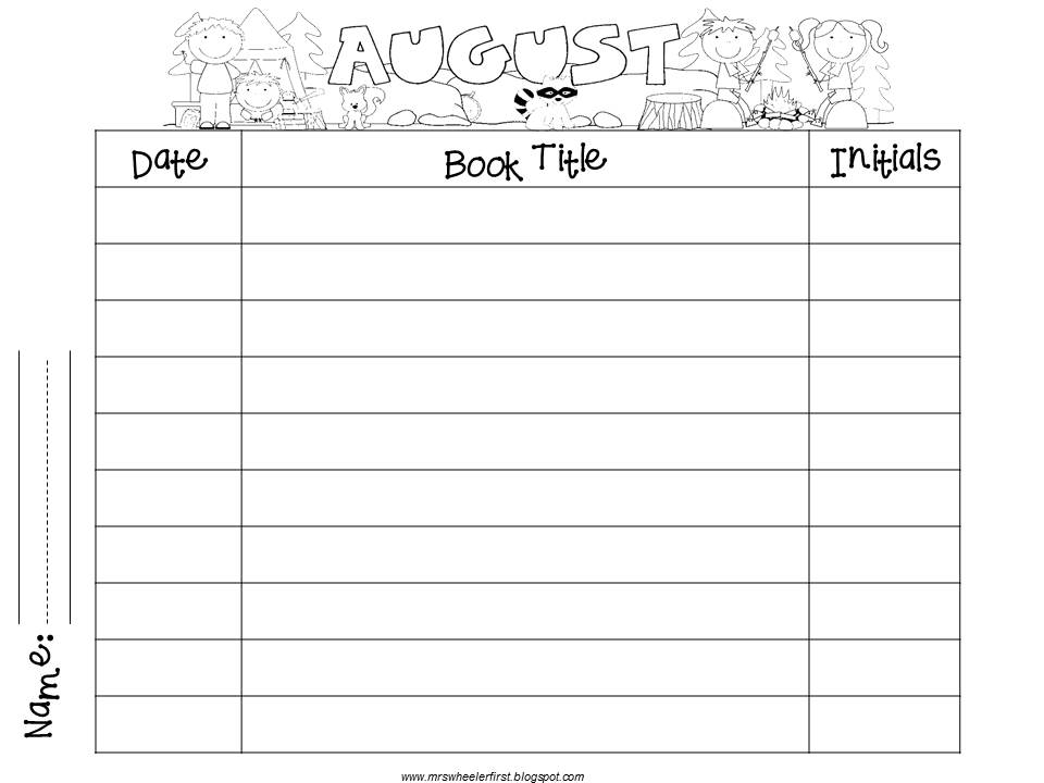 Mrs Wheeler s First Grade Tidbits Monthly Reading Logs