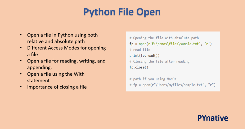 Open A File In Python PYnative