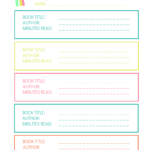 Printable Reading Log For Elementary Kids
