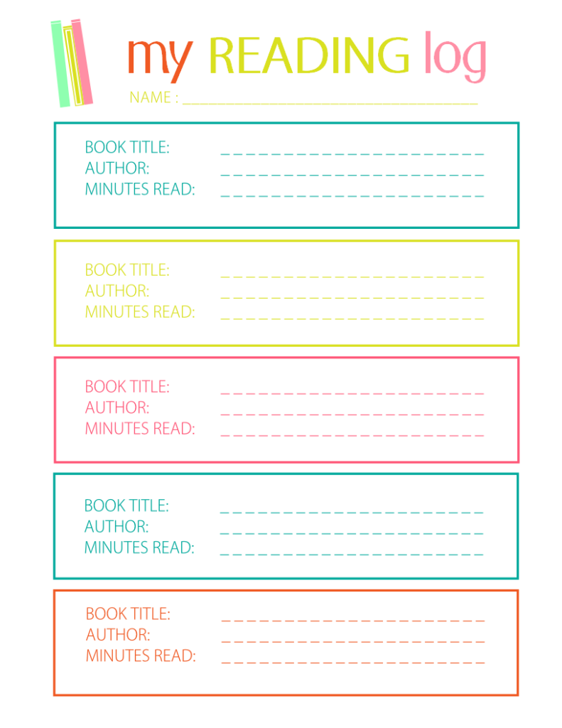 Printable Reading Log For Elementary Kids