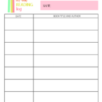 Printable Reading Log For Elementary Kids Reading Log Printable