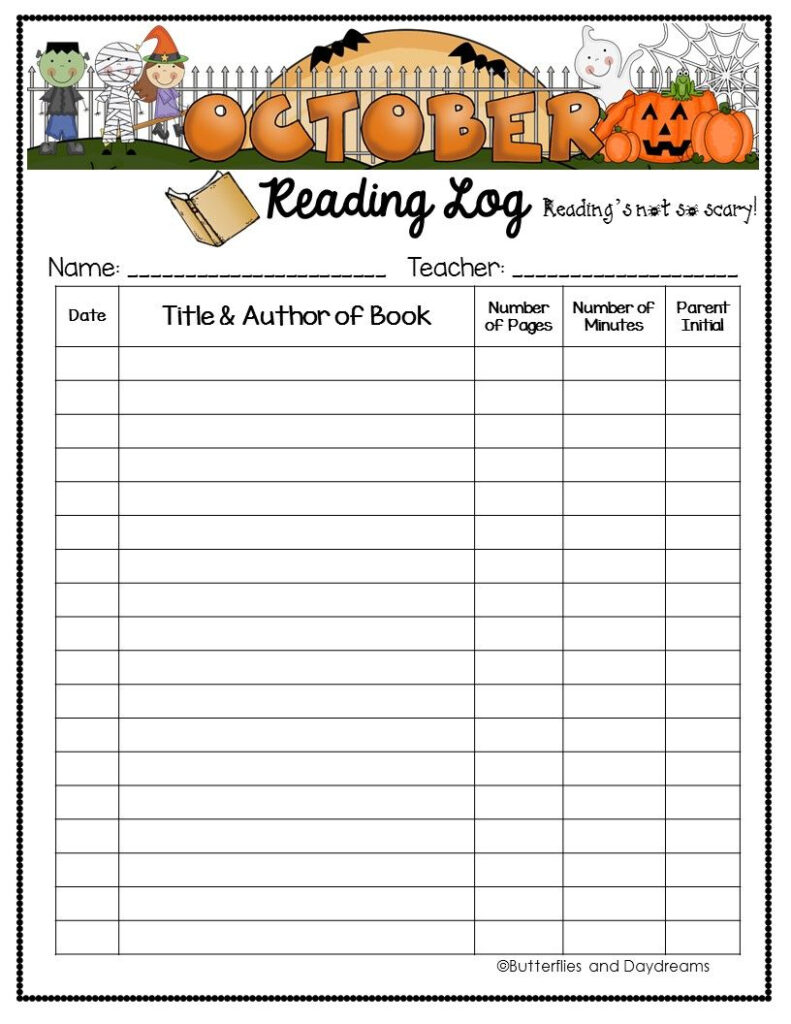 Reading Log October Reading Log Reading Incentives Reading Stations