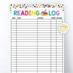Reading Log Printable Reading Log For Kids Spring Reading Etsy