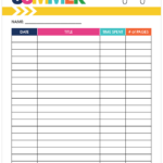 Summer Reading Log For Kids Adults Summer Reading Log Kids Summer